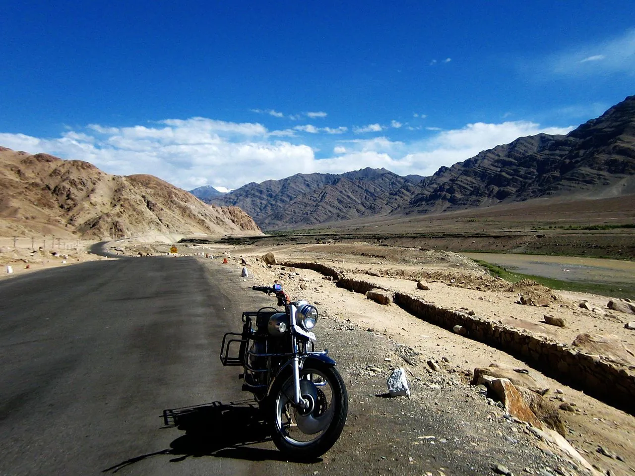 Royal Enfield motorcycle in the Himalayas